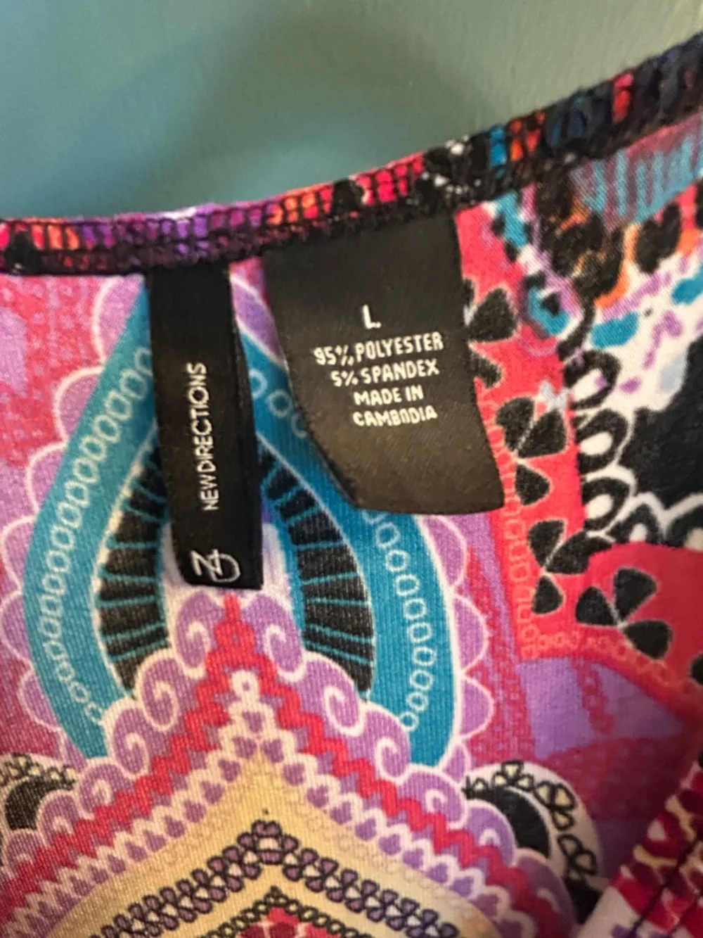 new directions Black Maxi Dress with Pink, Purple & Blue Paisley Print - Picture 4 of 4